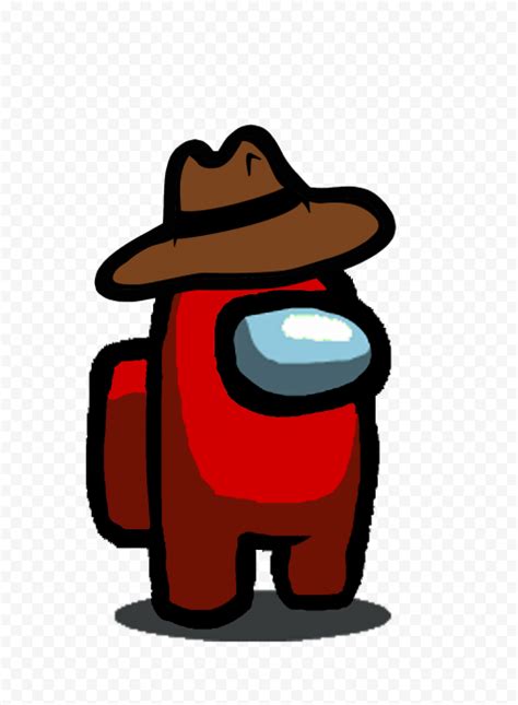 Hd Red Among Us Character With Cowboy Hat Png Citypng