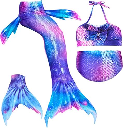 Amazon Pcs Girls Swimsuit Mermaid Tails And Fins For Swimming