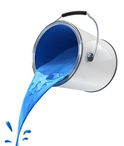 Blue Paint Pouring From Bucket Stock Illustration Illustration Of