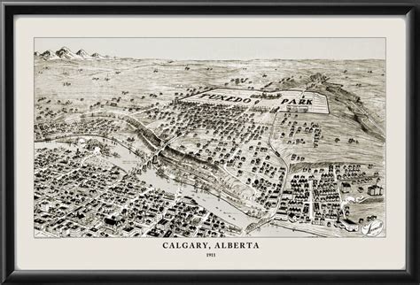 Calgary Alberta Canada 1911 Vintage City Maps