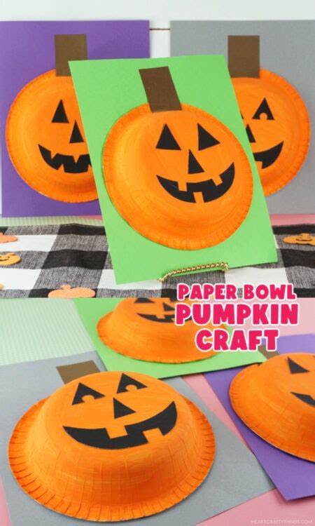 Easy Paper Bowl Pumpkin Craft For Kids I Heart Crafty Things