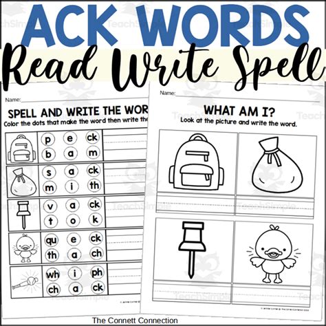 Read Write And Spell Ack Words Worksheets By Teach Simple