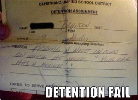 27 hilarious detention slips funny quotes funny detention slips detention slips
