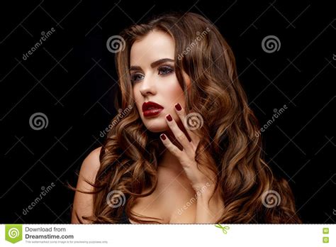 Beautiful Woman With Clean Fresh Skin And Healthy Curly Hair Stock Image Image Of Fresh Pure