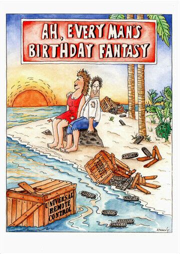 Every Mans Birthday Fantasy Funny Birthday Card By