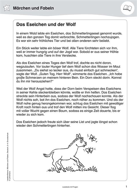 Klasse zum herunterladen als pdf und zum ausdrucken. Fabeln Zum Ausdrucken Kostenlos