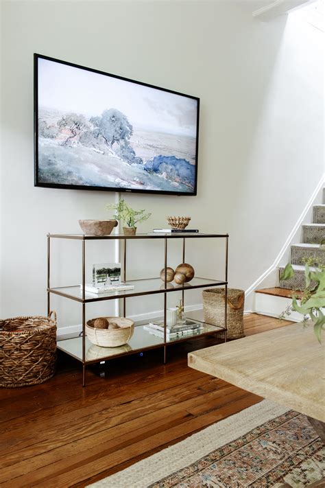 Simple Under The Tv Console Table Decor Shop The Look In 2021
