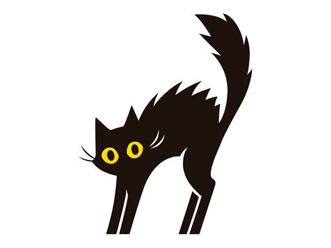 Scared Cat Black Cat Drawing Black Cat Tattoos Black Cat Illustration