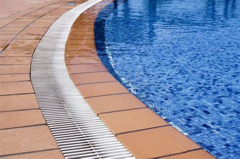 Closeup Shot Of A Swimming Pool And A Drain Stock Photo Image Of