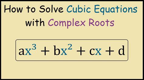 The general form of a cubic function is y = ax3 + bx + cx + d where a , b, c and d are real numbers and a is not zero. When Can You Use The Quadratic Formula To Solve A Cubic ...