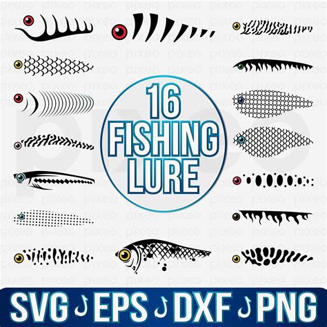 16 Fishing Lure Svg Files For Eps Dxf And Png Formats