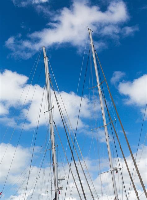 Sailboat Masts Stock Image Image Of White Moored Vacation 45039379