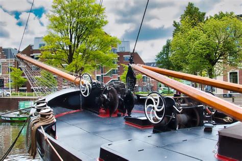 Details Of The Bow Of A Traditional Dutch Sailing Barge Stock Image