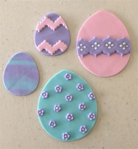 Fondant Easter Egg Decorations 6 Pieces Total 3 Large And 3 Etsy