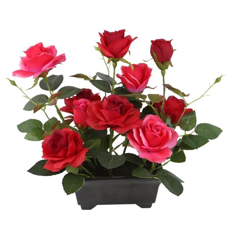 10 Potted Red Rose Flowers Red Roses Red Rose Arrangements Fake