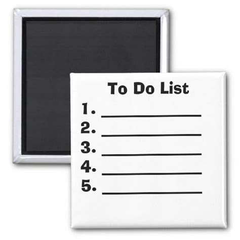 To Do List 2 Inch Square Magnet Zazzle