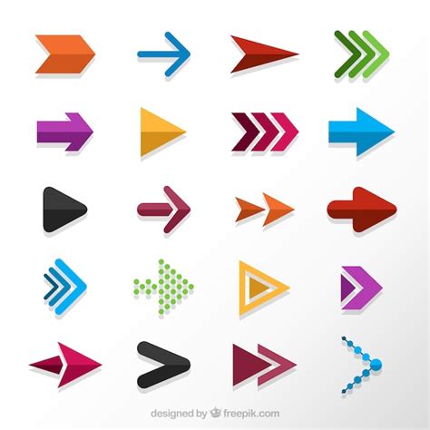 Collection Of Colored Arrows In Flat Design Vector Free Download