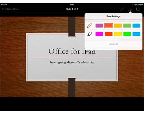Powerpoint For Ipad Selecting A Pen Style For A Powerpoint Slide Show