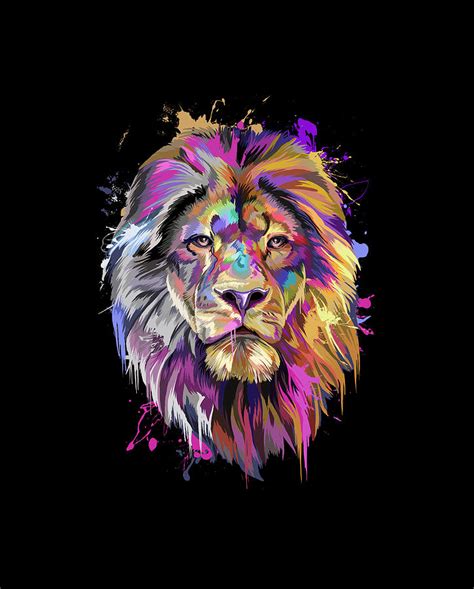 King Of The Jungle Lion Splash Art Digital Art By Gregb Pixels