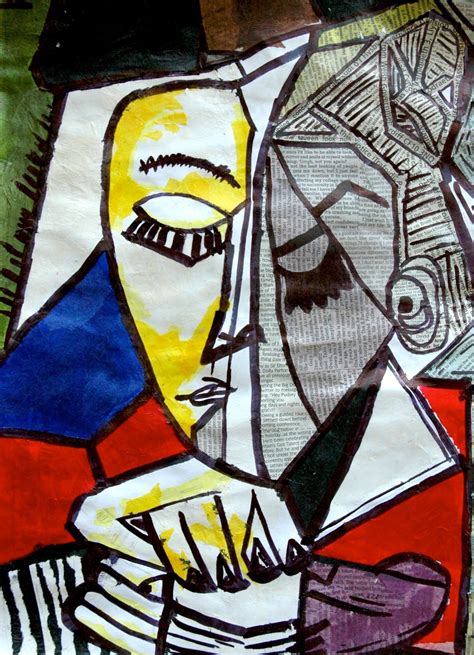 A Portrait By Picasso Made With Collage Cubism Art Picasso Art Pablo Picasso Art
