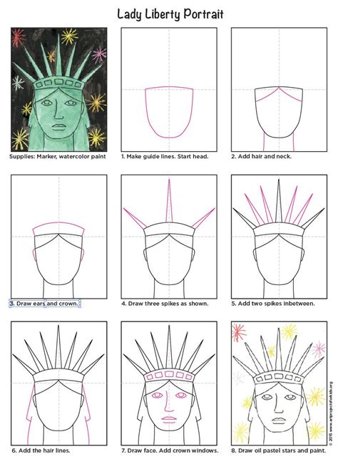 Draw The Statue Of Libertys Face · Art Projects For Kids Elementary