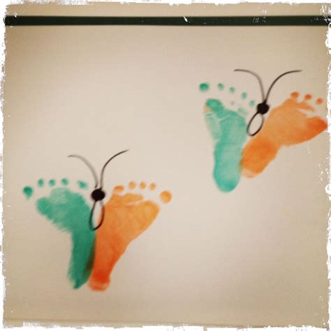 A Pair Of Cute Butterfly Footprints From An Infant At A Kindercare
