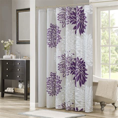 Purple Shower Curtain Space Saving Modern Interior Design Ideas And