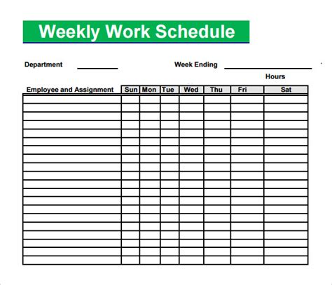 Blank Schedule Template 6 Download Free Documents In Pdf Word