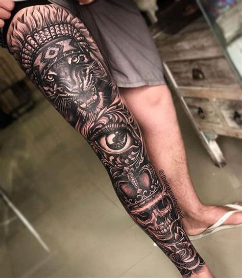 Full Leg Tattoo Template