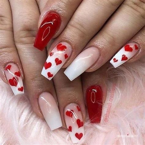 Cute Red And White Nail Art That Are Perfect For Valentine Inspired