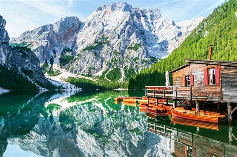 Braies Lake Italian Alps Puzzle In Puzzle Of The Day Jigsaw Puzzles On