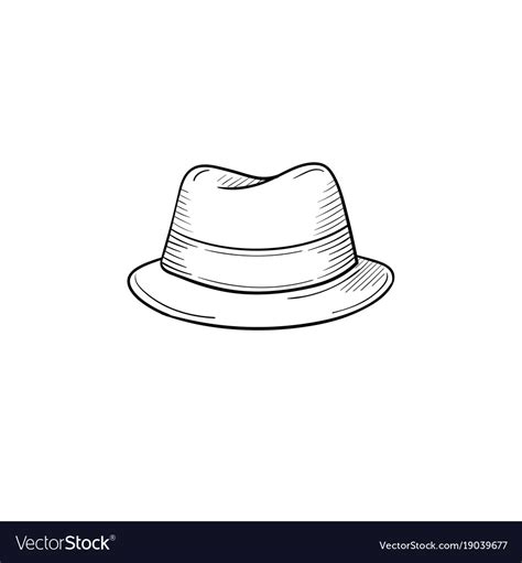 Classic Hat Hand Drawn Sketch Icon Royalty Free Vector Image