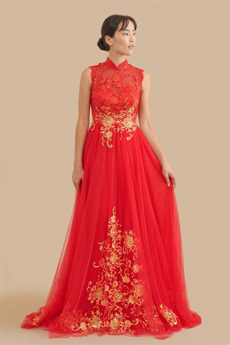 Mindy Bespoke Dress Modern Red And Gold Chinese Wedding Dress East Meets Dress