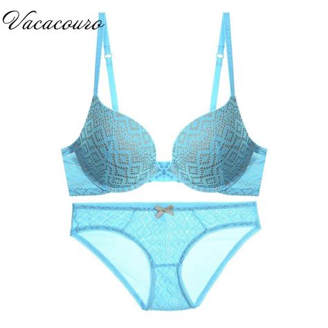 Fashion New Brand Sexy Lace Bra Set Underwear 34 Cup Back Cross Straps Bras And Panties Women