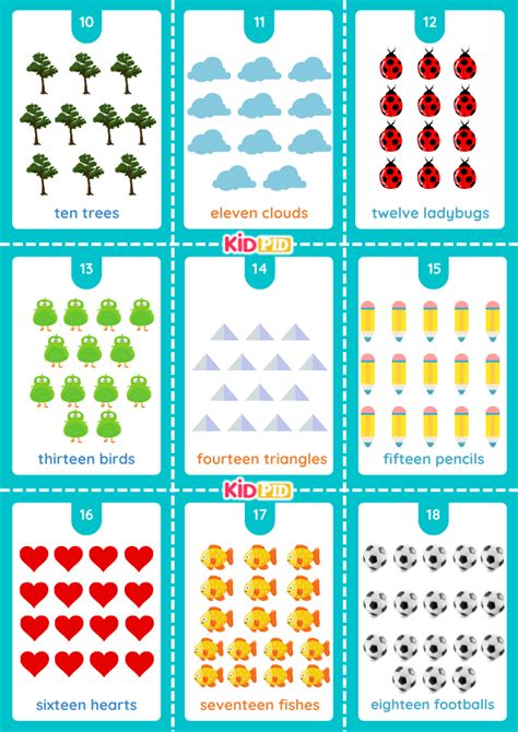 Counting Objects Flashcard Sheets Kidpid