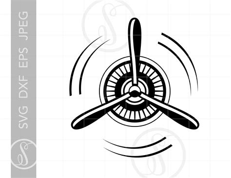 Airplane Propeller Svg Airplane Propeller Clipart Airplane Etsy Canada