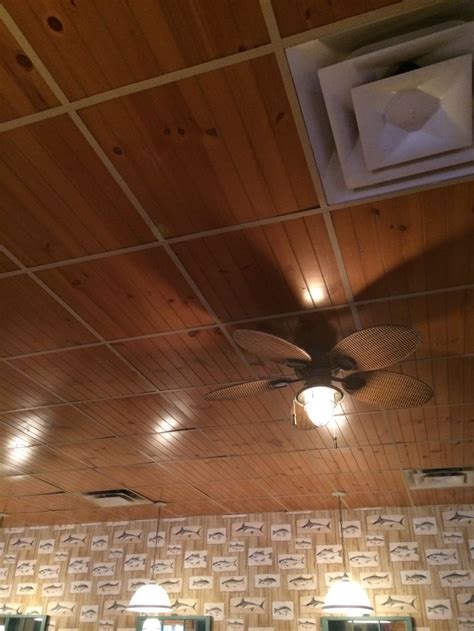 Drop ceilings are an excellent way to use paint as a primary decorative element for your ceiling tiles. drop ceiling tile options cabin - Google Search | Drop ...