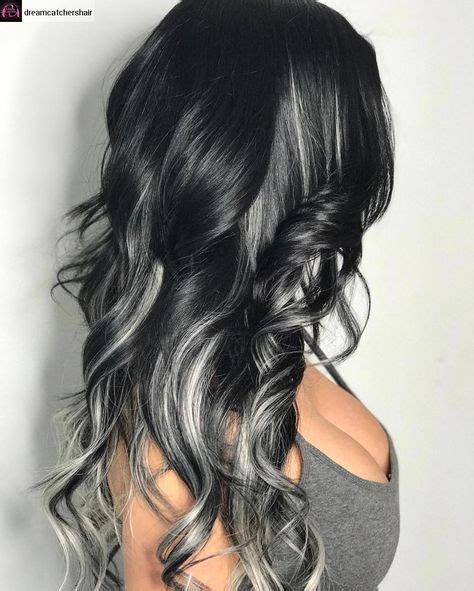 36 Trendy Hair Balayage Black Grey Silver Ombre In 2020 Hair Color