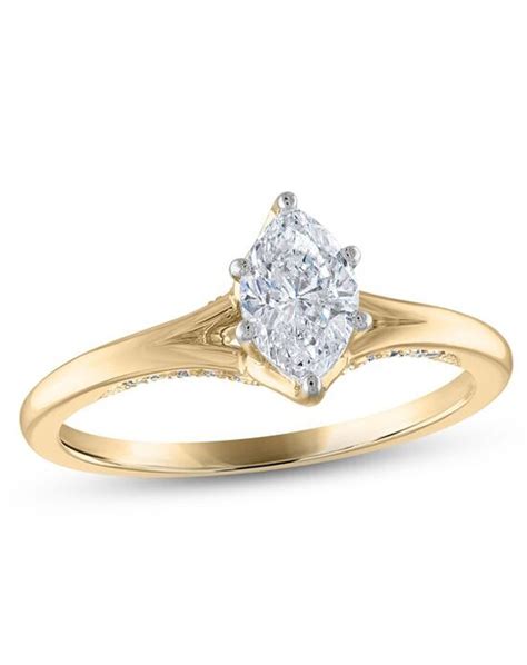 Kay Jewelers Diamond Solitaire Ring 34 Ct Tw Marquise And Round Cut 14k