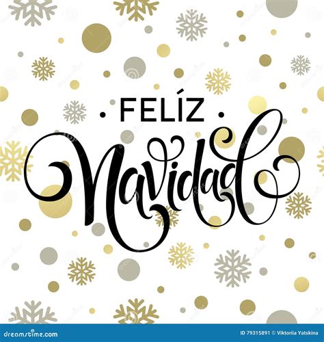 Feliz Navidad Hand Lettering Decoration Text For Greeting Card Design