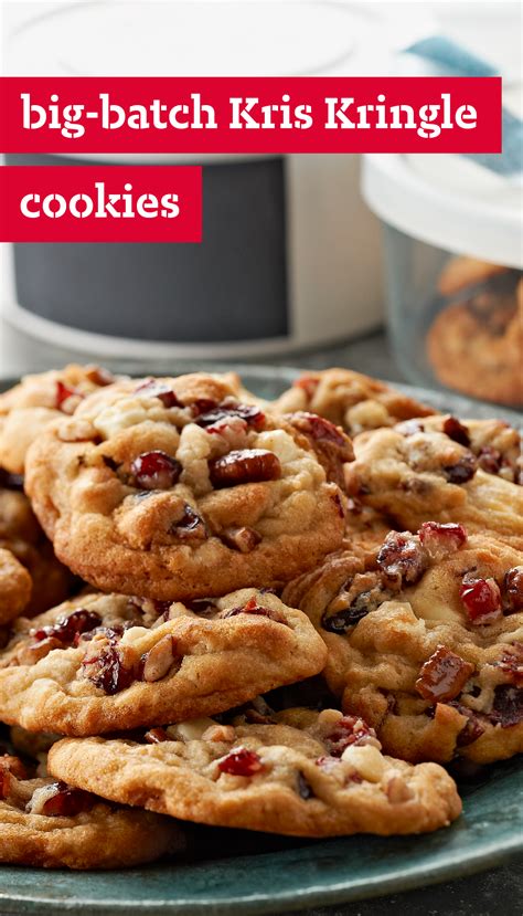 Packed full of yumminess with cranberries and white chocolate, this recipe will make a large batch of cookies that freeze well. Kris Kringle Christmas Cookies - Big Batch Kris Kringle Cookies My Food And Family : I agree i ...