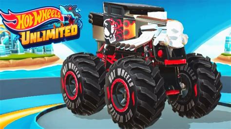 Hot Wheels Unlimited Build Set And Race Monster Truck Bone Shaker