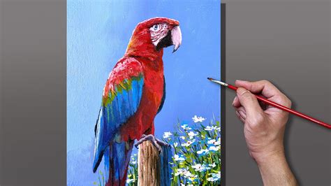 Acrylic Painting Parrot Bird Youtube