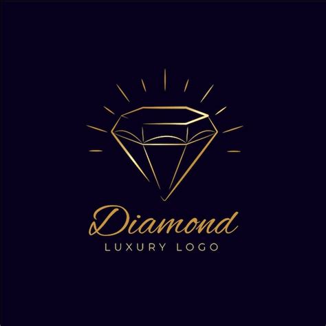 Elegante Logo De Diamante Dorado Vector Premium