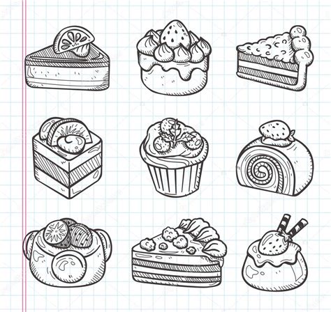 Doodle Cake Icons — Stock Vector © Mocoo2003 27411633
