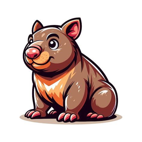 Premium Vector Cartoon Wombat Vector Illustration