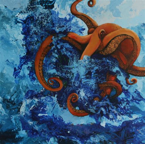 Octopus Original Acrylic Painting On Canvas Etsy