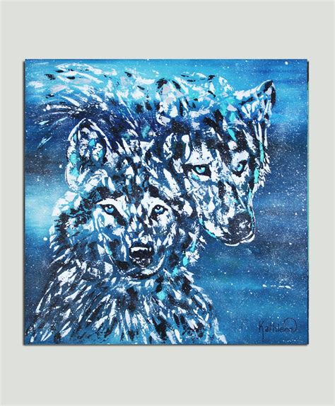 Wolf Artwork Original Painting Wolf Art Canvas Wolves Painting