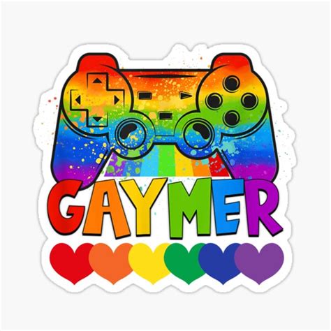 Gaymer Gay Pride Flag Lgbt Gamer Lgbtq Gaming Gamepad Sticker For