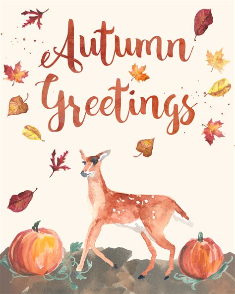 Free Printable Watercolor Wall Art Autumn Greetings Live Love Simple